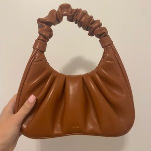 JW PEI GABBI RUCHED HOBO HANDBAG - NUTELLA
